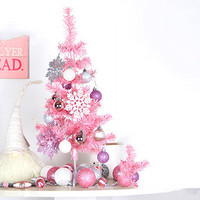盈浩 粉色圣诞树套装 0.6m 送26-30个装饰品