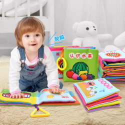 米米智玩 早教认知0-1岁宝宝布书婴儿玩具撕不