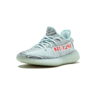 adidas ORIGINALS Yeezy Boost 350 V2 中性跑鞋 B37571 蓝色/绿色 36.5