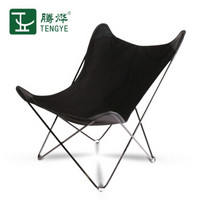 TENGYE 腾烨 Butterfly chair 蝴蝶休闲椅 黑色PU皮