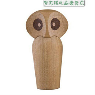 OWL 猫头鹰 玩具木偶摆件 橡木色 高13CM
