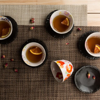 AITO 美浓烧陶瓷茶杯托茶具 5件套