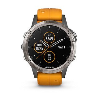 GARMIN 佳明 fenix5+Plus 户外功能运动手表 钛合金闪耀橘 蓝宝石镜面