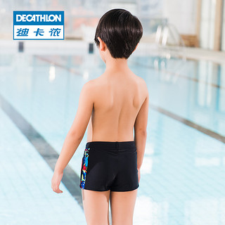 DECATHLON 迪卡侬 8331340 男童平角泳裤 黑色蓝腰带 14岁（155cm）