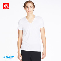 UNIQLO 优衣库 AIRism 男士网眼V领短袖T恤
