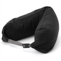 無印良品 無印良品 MUJI 颈部靠枕 带帽子 麻黑色 约16.5*67cm