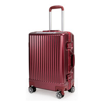 Fido Dido 菲都狄都 铝框潮流拉杆箱 酒红色 23寸