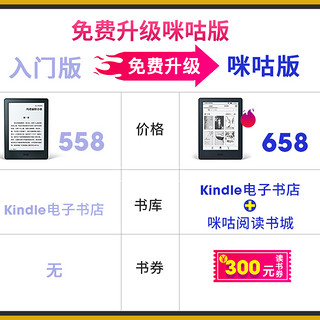 Kindle 电子书阅读器（黑色） 入门版 6英寸 4GB