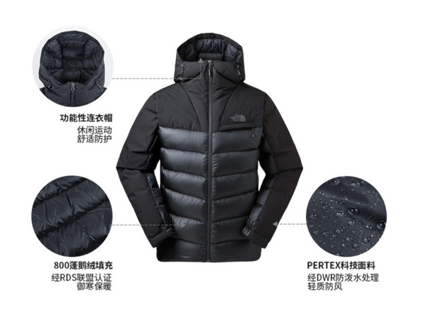 THE NORTH FACE 北面 3KTD 800蓬羽绒服