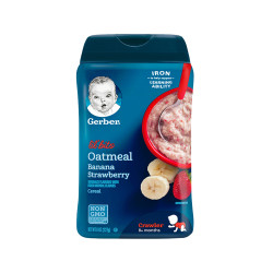 23日0点：Gerber 嘉宝 婴儿辅食香蕉草莓燕麦谷物米粉 227g*3