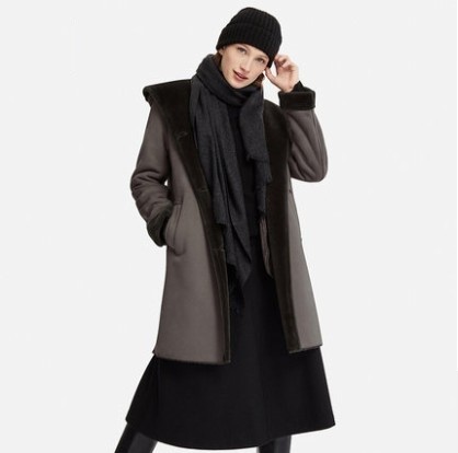 uniqlo 优衣库 409857 女士仿皮连帽大衣