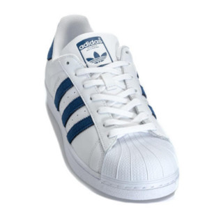 adidas 阿迪达斯 Superstar 男士贝壳头板鞋 White Navy UK3.5