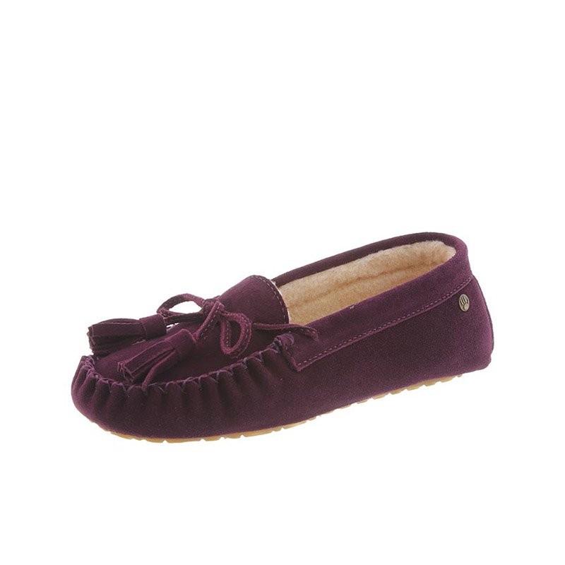 BEARPAW ROSALINA系列 2007W-664-37 女士加绒豆豆鞋 紫红色