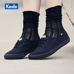 Keds2018秋新品女鞋小黑鞋低帮鞋休闲板鞋平底单鞋帆布鞋 WF35186