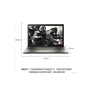 Hasee 神舟 战神K系列 K680E-G6D2 15.6英寸游戏笔记本 黑色（Core i3 8GB 1TB 15.6英寸）