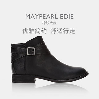 Clarks 女士皮带扣平底踝靴短筒靴