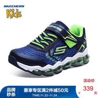 SKECHERS 斯凯奇 90595L 男童闪灯运动鞋 海军蓝色/柠檬色/NVLM 30码