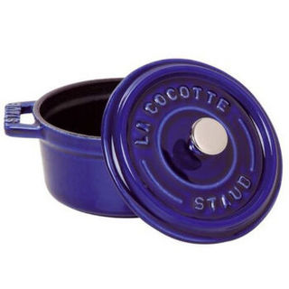 staub 珐宝 Round Cocotte Pot 珐琅铸铁锅 圆底 蓝色Basil 24cm