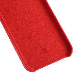 京造 苹果X液态硅胶手机壳 iPhoneXS/X/10保护套 半包加绒软壳男女 适用于iPhonex防摔 红色