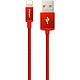 品胜 苹果双面USB数据充电尼龙线 1米 中国红 *2件