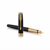 PARKER 派克 Sonnet卓尔系列 纯黑丽雅金夹 18K F尖 钢笔