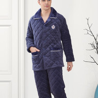 秀黛 K4550030Y 男士夹棉家居服套装