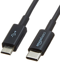 AmazonBasics 亚马逊倍思 USB Type C to Micro B 2.0 数据线  黑色 0.9m