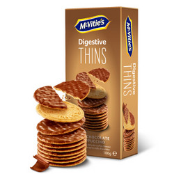 土耳其进口 麦维他（Mcvitie's）全麦牛奶巧克力涂层卡布奇诺味薄脆消化饼干100g *10件