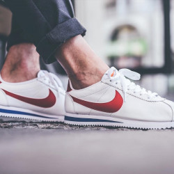 NIKE 耐克 CLASSIC CORTEZ 902801-100 男士慢跑阿甘运动鞋 白/红色