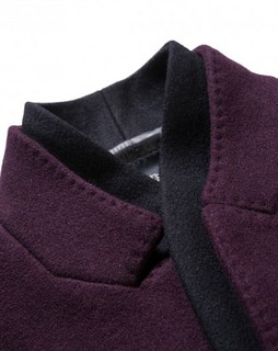 冬季新款男款修身时尚双层领羊毛呢长款大衣 S 其他颜色