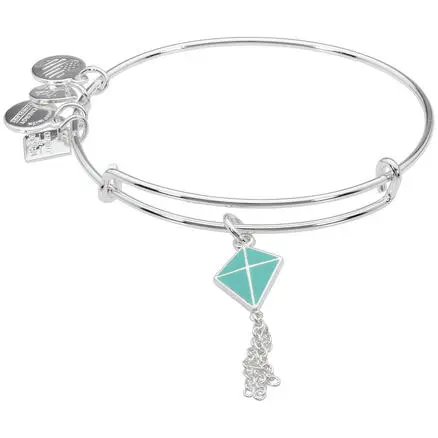 ALEX AND ANI Tiffany Blue蓝色风筝吊饰手环（可调节/银色）6.5cm