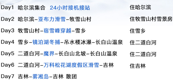 亚布力+松花湖双滑雪,2次室内外冰火温泉!哈尔滨-长白山+亚布力+雪乡+松花湖7天6晚纯玩团