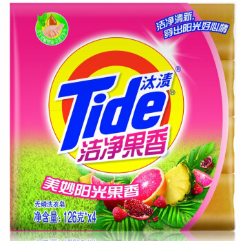 Tide 汰渍 洗衣皂 126g*4 洁净果香  