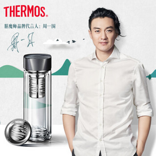 THERMOS 膳魔师 TCGB-400 GY 水纹行者款 双层玻璃杯 400ml