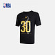 NBA勇士队 库里 球员款 黑金系列 印花运动短袖T恤 男款