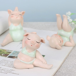 堂舍家居 瑜伽小猪摆件