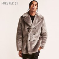 FOREVER 21 男士仿皮草长袖大衣外套