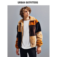 urban outfitters 男士拼色毛绒夹克