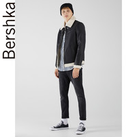 Bershka 巴适卡 06430407800 男士毛领飞行员夹克皮衣