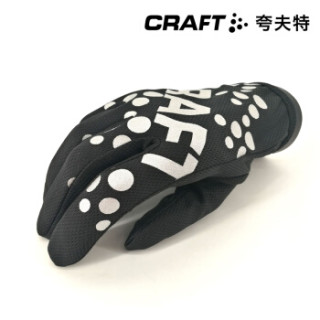  CRAFT/夸夫特 印花跑步手套保暖闪光五指手套 黑色1904296 7/XS