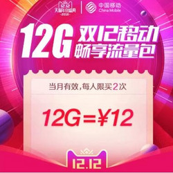 中国移动 12GB畅享流量包