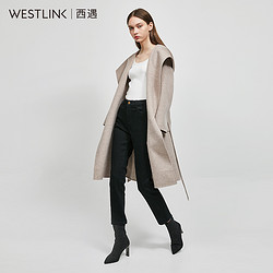 westlink 西遇 女士休闲中长款连帽毛呢外套 11980763