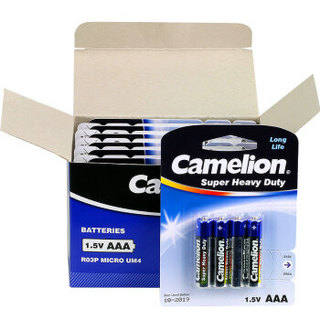 Camelion 飞狮 碳性电池 干电池 R03P/AAA/7号 电池 48节 低耗玩具/遥控器/收音机/闹钟/手电筒