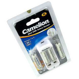 飞狮（Camelion）BC-0805A 2槽USB 5号/7号智能充电套装配7号800毫安充电电池4节 鼠标/键盘