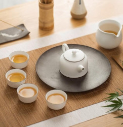 网易严选 羊脂玉白紫金线 茶具套装