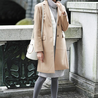 UNIQLO 优衣库 409127 女士羊毛混纺大衣
