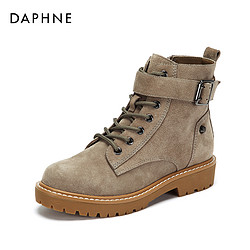 Daphne 达芙妮 女士英伦风绒面帅气休闲马丁靴