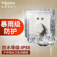 Schneider 施耐德 IP55级透明浴室卫生间开关插座