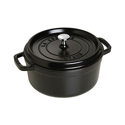 STAUB 圆形铸铁炖锅 24cm 3.8L 黑色哑光