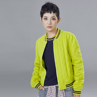 INMAN 茵曼 1874122537 女士罗纹棒球领休闲羽绒服